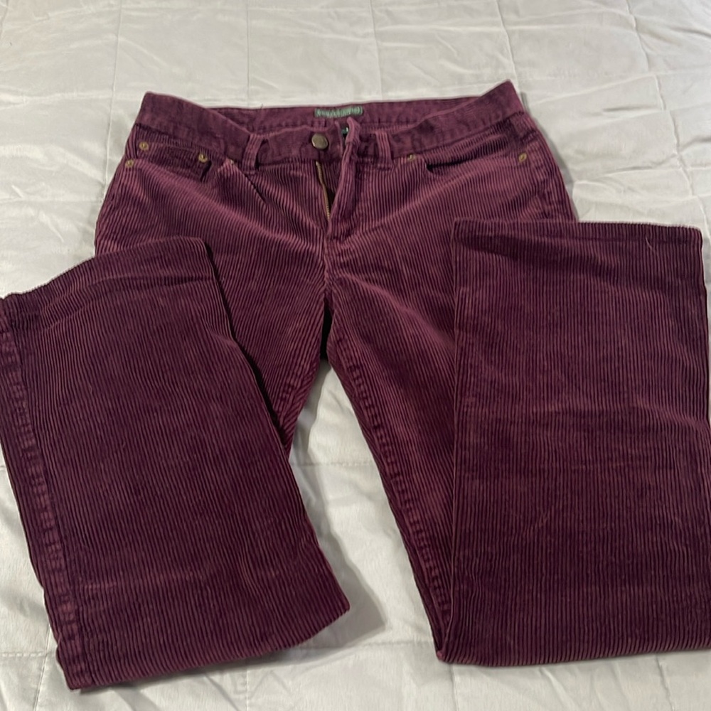 LRL RALPH LAUREN JEANS CO Women side 6 Plum Purple Corduroy Pants  Cotton
